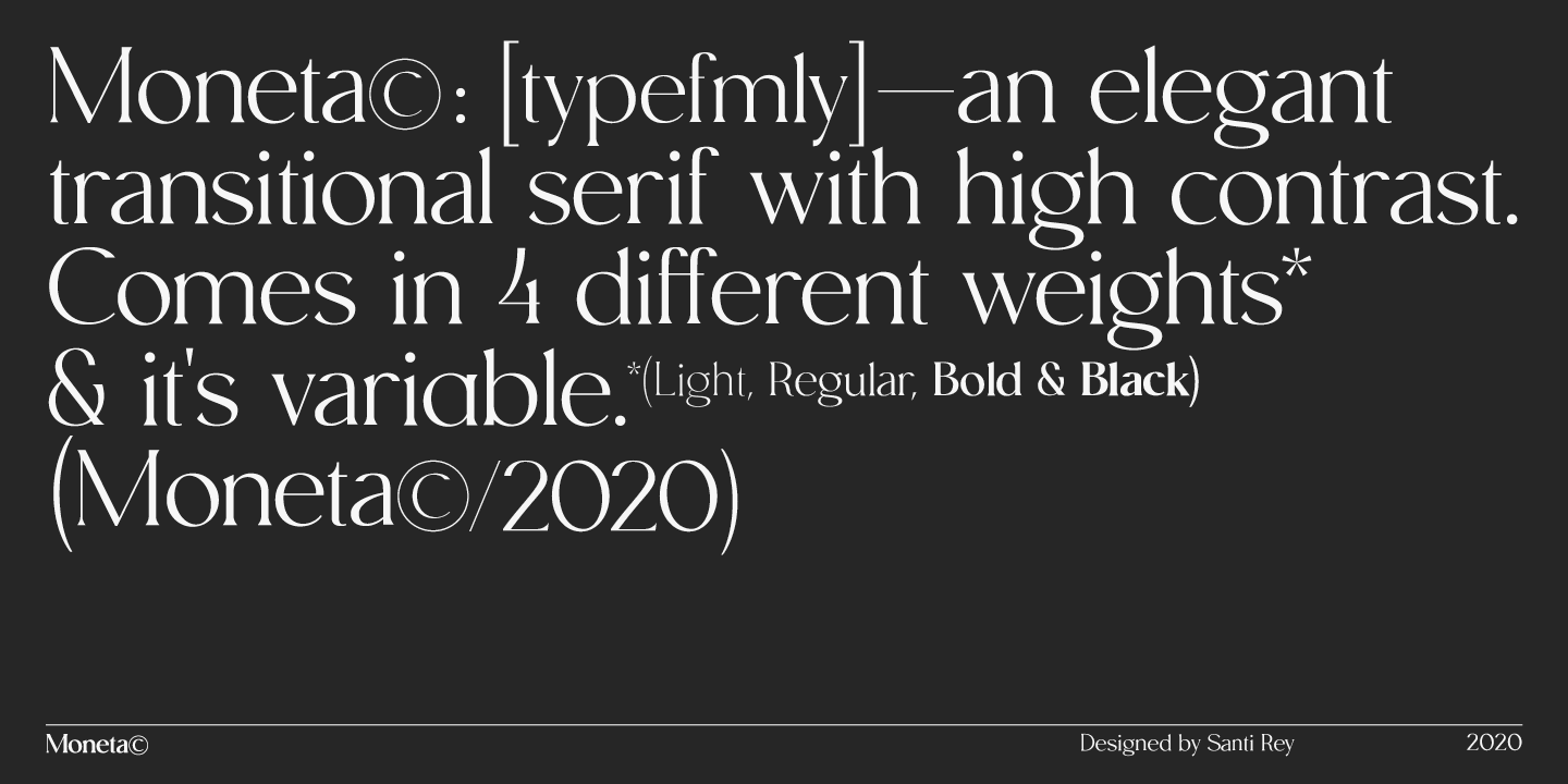 Пример шрифта Moneta Black